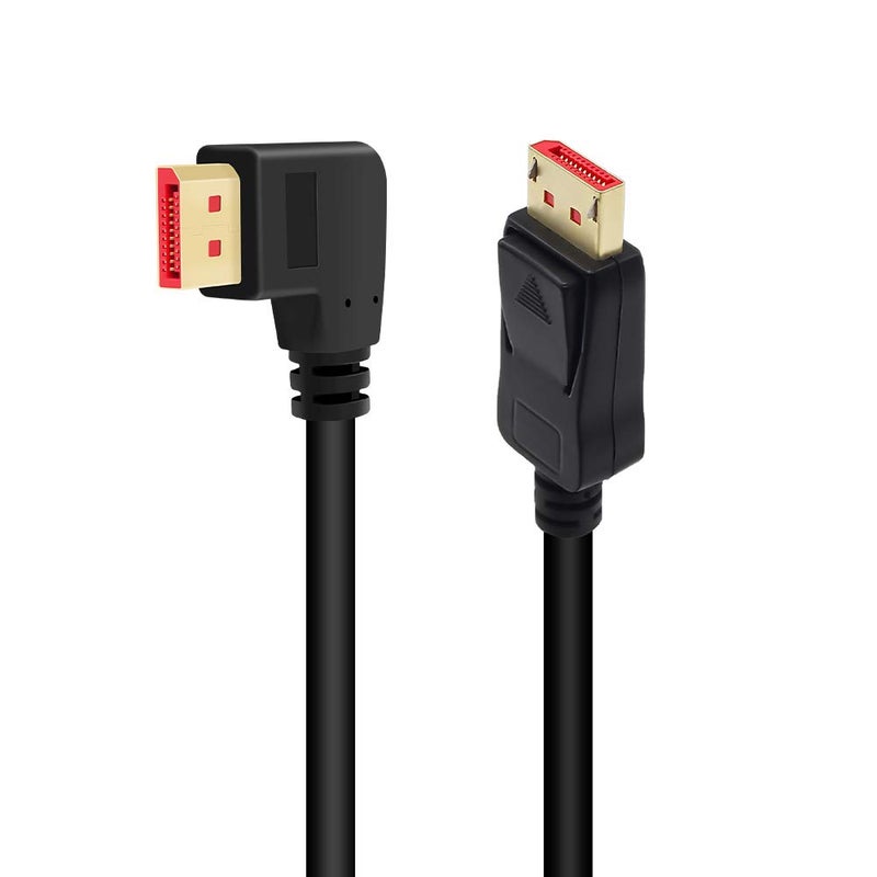 BolAAzuL 90 Degree Displayport 1.4 Adapter Cable, Right Angle Display Port Cable Right Angled 8K/60Hz, 4K/144Hz 6ft/1.8m Male/Male High Speed for SSUPD Meshlicious/Vertical Mounted GPU - Image 1